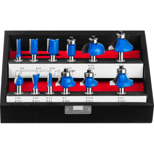 Набор фрез по дереву ЗУБР Профессионал 28796-H12 профильных 12 шт