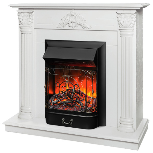Электрокамин RealFlame Stefania WT белое золото с очагом Majestic Lux Black RC