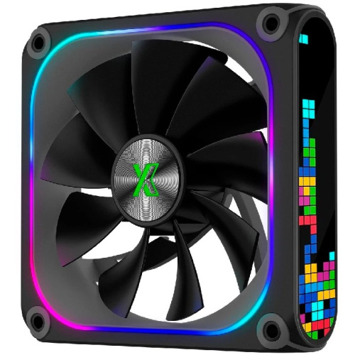 Вентилятор дополнительный XASTRA FZ120B ARGB single pack 120x120x28мм ( PWM, FDB, ARGB, Matrix screen, Daisy-chain соединение , 0-2000 rpm, black)