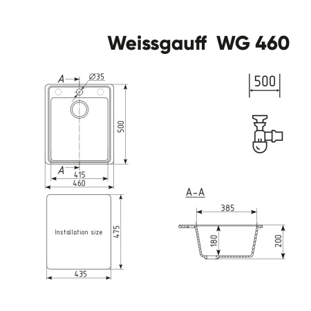 Мойка Weissgauff WG 46007 Deep Black