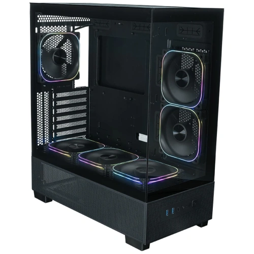 Корпус XASTRA Q500 6ARGB-FG-C10-UC Black (Q500-6FG12A-C10-UC) ATX/Aquarium/Screewless/ 6x120mm ARGB PWM FG fans/Argb+PWM HUB 10port/ Type-C