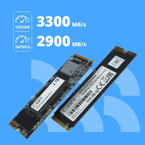 SSD CBR Base SSD-001TB-M.2-BS24b, 1024 GB, M.2 2280, PCIe 3.0 x4, NVMe 1.3, 3D TLC NAND, R/W speed up to 3300/2900