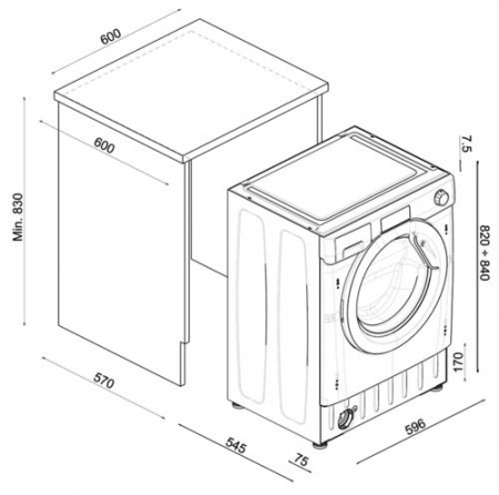 Встраиваемая стиральная машина Haier HWQ90B416FWB