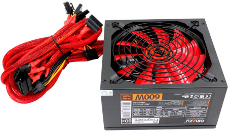 Блок питания Ginzzu PC600 14CM Red