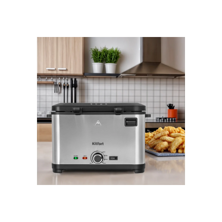 Фритюрница KitFort КТ-6240 серебристый/черный