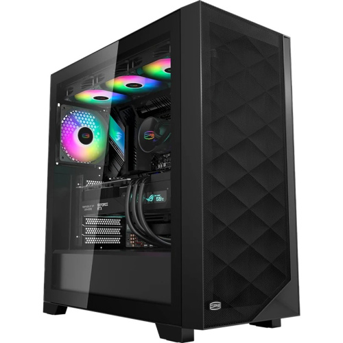Корпус PcCooler C3D510 BK ARGB без БП, Tempered Glass Full Tower, Black, TG, 0.7 SPCC, 3x120mm E-ATX, ATX, mITX 170/390/410mm 2x2.5", 7xPCI
