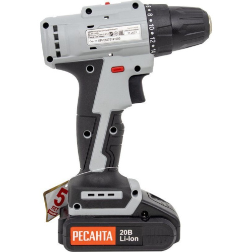 Дрель-шуруповерт аккумуляторная Ресанта ДА-20-2ЛК 75/14/11