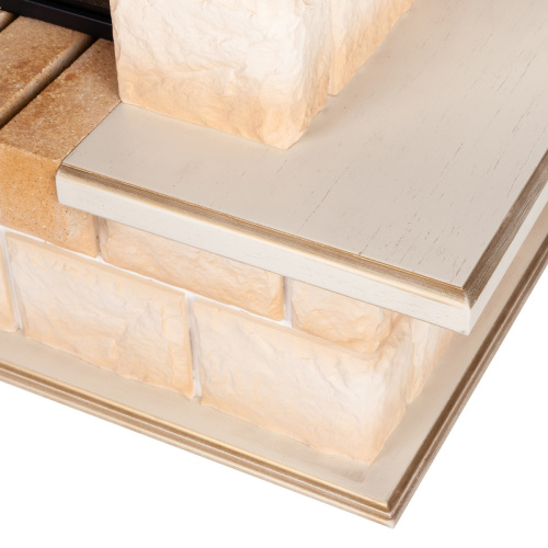 Электрокамин RealFlame Gracia 24/25,5 WT белый дуб с золотой патиной с очагом Evrika 25,5 LED