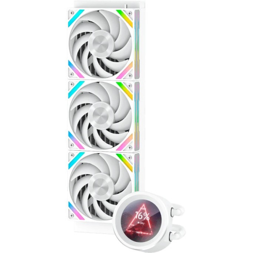 СВО SAMA Q60 (Q60-WHWANNO3-G) White (360mm, LED temp., ARGB/ Fans 3x120mm, 86CFM, 30dBA, 2600RPM)