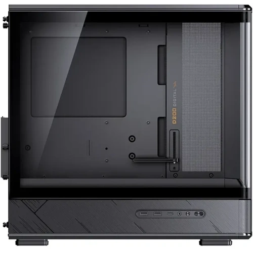 Корпус JONSBO D200 Black без БП, бок. пан. из закал. стекла (панорама), mini-ITX, micro-ATX, черный