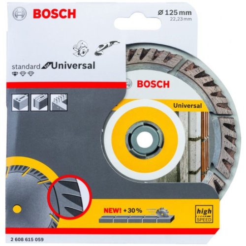 Диск алмазный по бет. Bosch Stf Universal (2608615059) d125мм d(посад.)22.23мм (угловые шлифмашины)