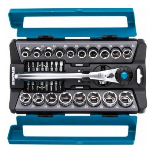 Набор торцевых головок Gross 14144 трещотка 120 зубьев 36 предметов