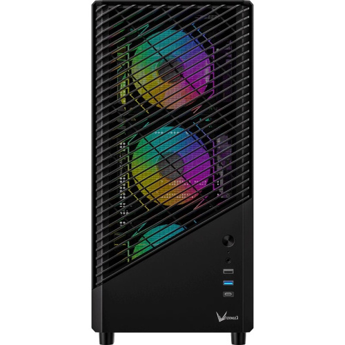 Корпус Formula Mana Geometry черный без БП ATX 3x120mm 1xUSB3.0 1xUSB3.1 audio bott PSU