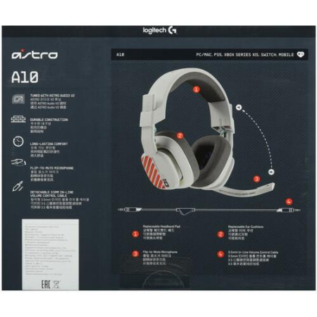 Проводные наушники Logitech G Astro A10 белый