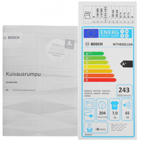 Сушильная машина Bosch WTH830L5SN белый