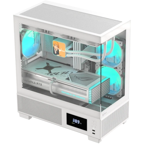 Корпус Formula V Line Crystal E1M White, MATX, USB3.0*2, Switch Display Panel