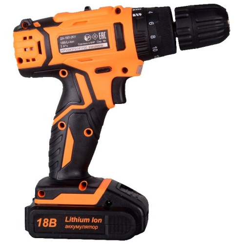 Дрель-шуруповерт аккумуляторная ударная Вихрь ДА-18Л-2кУ 72/14/17