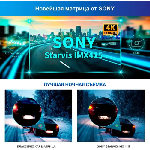 Видеорегистратор с радар-детектором TrendVision DriveCam Real 4K Signature LNA 2CH GPS ГЛОНАСС