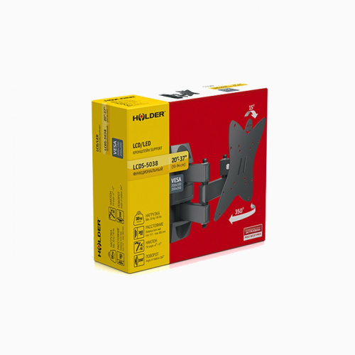Кронштейн для телевизора Holder LCDS-5038 металлик 20"-37" до30кг поворот и наклон