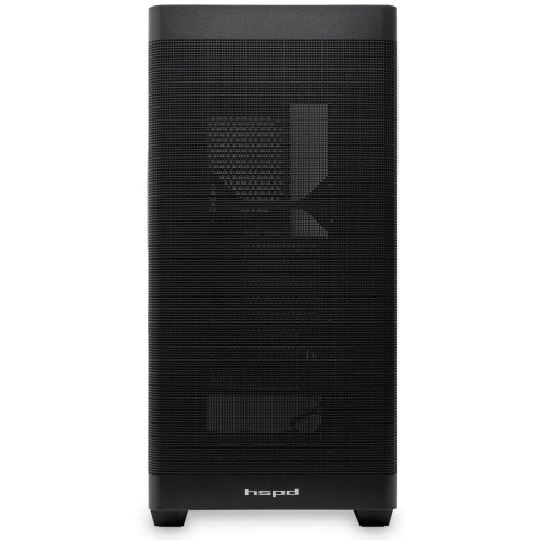 Корпус HSPD M740 (M740-TGBK), без БП, Mesh Mid Tower, Black, TG, 0.6 SPCC, no fans, E-ATX, ATX, mITX, 170/400/200mm, 4x2.5", 2x3.5"