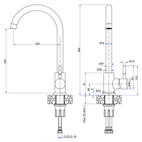 Смеситель GranFest GF-Z-5410 нерж