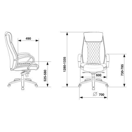 Кресло Бюрократ T-9924SL/Black кожа черный