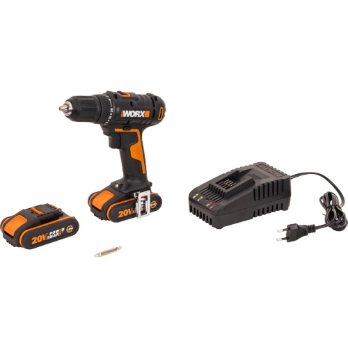 Дрель-шуруповерт WORX WX108 аккумуляторная, 2Ач x2, ЗУ 2А, кейс