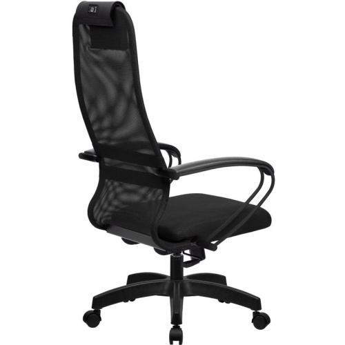 Кресло Метта SU-B-8 (ZDA.12.1.222) черный сиденье черный сетка с подголов. крестов. металл хром