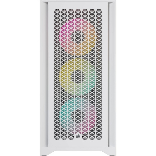 Корпус Corsair iCUE 4000D RGB Airflow (CC-9011241-WW) без БП , Midi-Tower, TG, 3x120mm 1xUSB-A 3.2, 1xUSB Type-C, E-ATX, ATX, mITX White