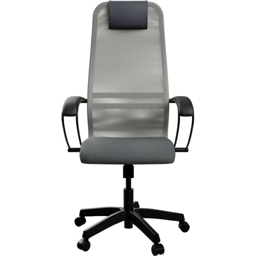 Кресло Метта SU-B-8 (Z3F2.12.1.222) светло-серый сиденье светло-серый сетка с подголов. крестов. металл хром