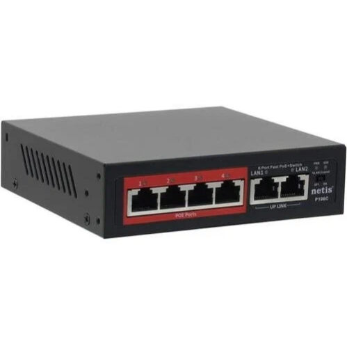 Коммутатор Netis P106C 6x100Mb 4PoE+ 58W неуправляемый